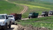 بهسازی و شن ریزی راه 6 روستای مرزی اردبیل
