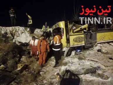 ۹ فوتی در حادثه واژگونی اتوبوس در آزاد راه زنجان _ تبریز