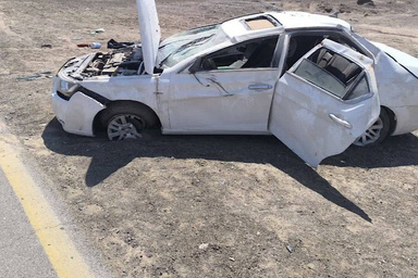 مرگ تلخ ۲ دختر دوقلو در واژگونی خودروی دنا در جاده دیهوک ـ کرمان 