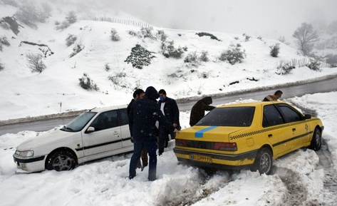 بارش برف در گردنه حیران