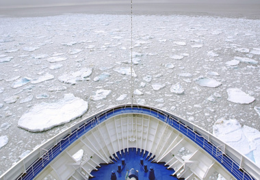 Russian freighter gets stuck in Arctic ice
