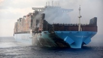 Maersk Honam Docks in Jebel Ali Nearly Three Months After Fire
