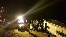 واژگونی اتوبوس در پاکدشت 