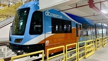 First OC Streetcar Vehicle Unveiled in Santa Ana, California