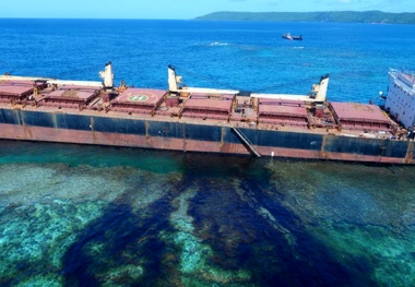 Grounded Bulk Carrier Leaking Heavy Fuel Oil Near UNESCO World Heritage Site