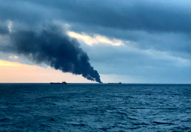 Rescue Underway as Two Ships Catch Fire in Kerch Strait