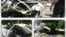 دو مصدوم بر اثر برخورد یک دستگاه خودرو سواری پیکان با تیر برق در بابل