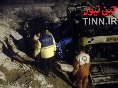 ۹ فوتی در حادثه واژگونی اتوبوس در آزاد راه زنجان _ تبریز
