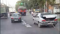 فیلم| حمل خطرناک بار با خودروی شخصی