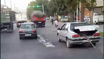 فیلم| حمل خطرناک بار با خودروی شخصی