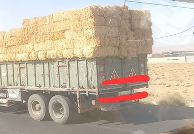 پرت کردن سیگار روشن از شیشه سرمایه و ثروت راننده کامیون را به آتش کشید و دود کرد/ مشکلات حمل غیراستاندارد علوفه خشک 