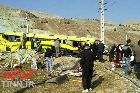 واژگونی اتوبوس دانشجویان دانشگاه علوم و تحقیقات