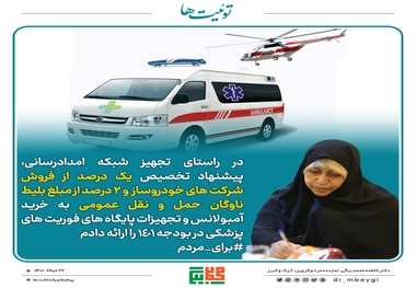 تجهیز شبکه امداد رسانی  و خرید آمبولانس rقزوین