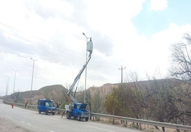 اجرای ۱۰ پروژه روشنایی در محورهای مواصلاتی استان اردبیل