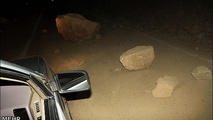 ریزش کوه در منطقه بایجان جاده هراز