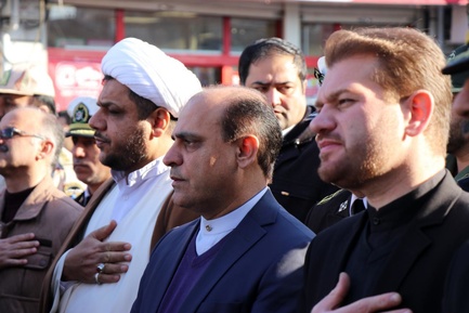 مراسم تشییع پیکر شهید تکاور بیژن زارع در بندرانزلی 