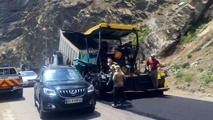 نوسازی بخشی از آسفالت جاده کرج چالوس