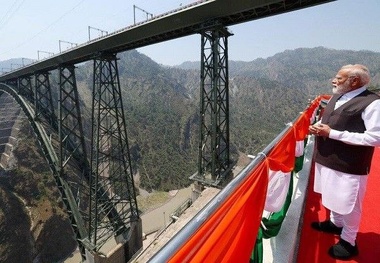 افتتاح مسیر ریلی راهبردی هند در کشمیر