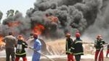 آتش گرفتن اتوبوس ولوو در جاده شیراز
