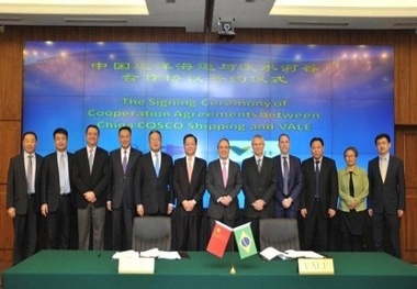 China COSCO, Vale sign agreement on iron ore shipping
