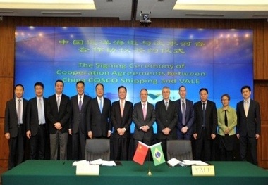 China COSCO, Vale sign agreement on iron ore shipping