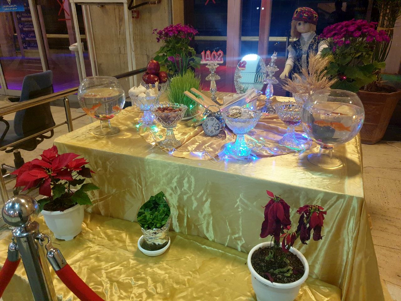 سفره هفت سین نوروزی ایستگاه راه آهن مراغه