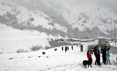 بارش برف در گردنه حیران